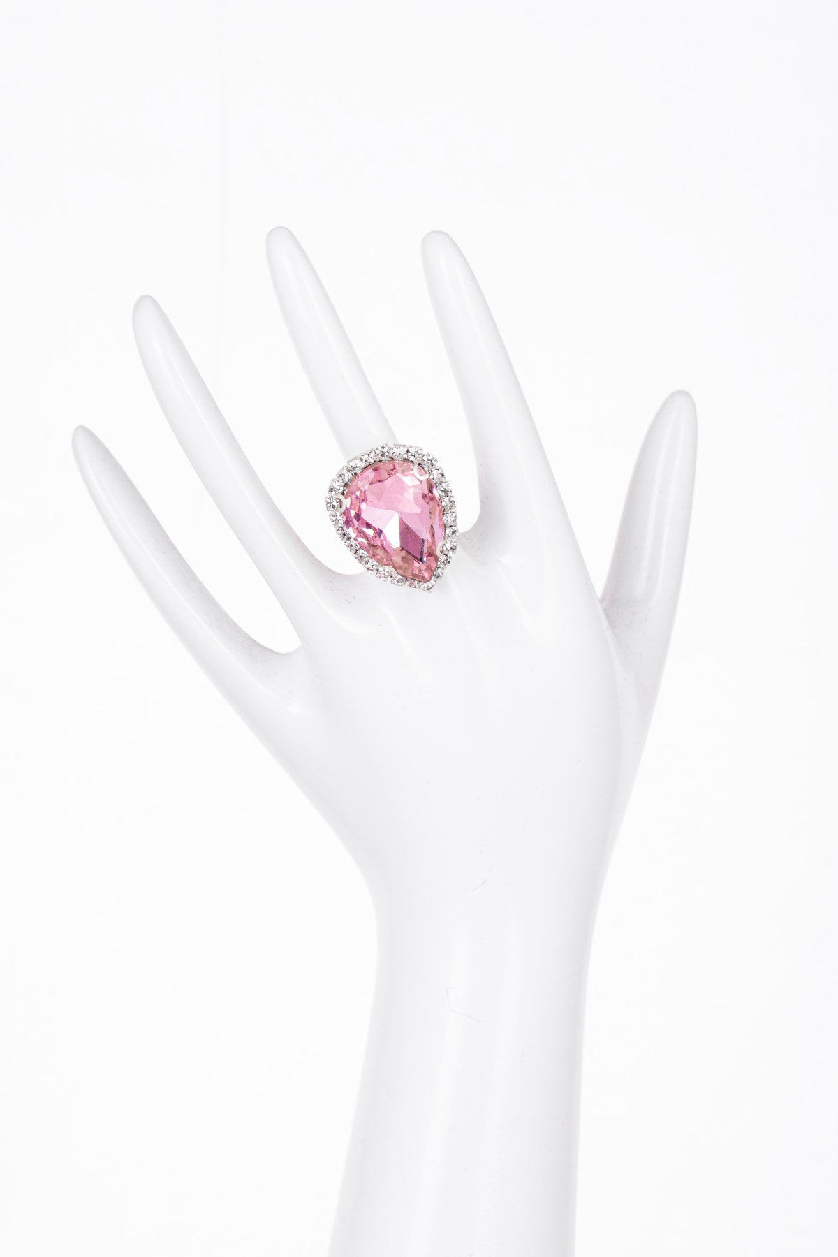 Ръчно изработен посребрен пръстен „Venus- Pink”